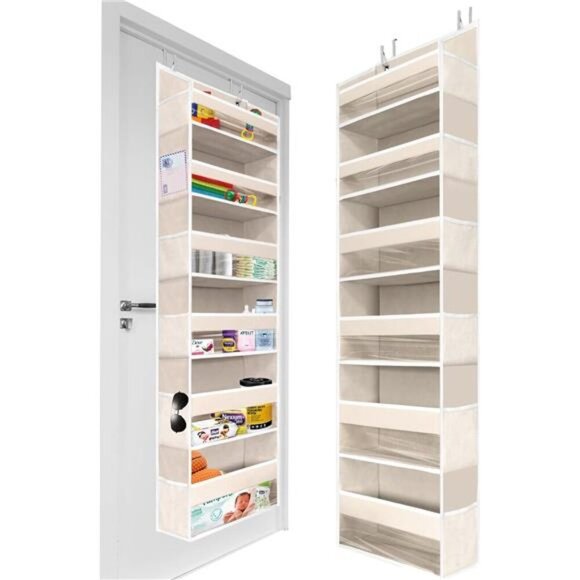 Over the Door Hanging Storage Organizer with Pockets for Closet Bathroom Nursery - Picture 1 of 7